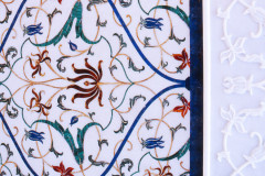 An image featuring Pietre Dure inlay art and marble carving in the Federal Territory Mosque, Kuala Lumpur, Malaysia