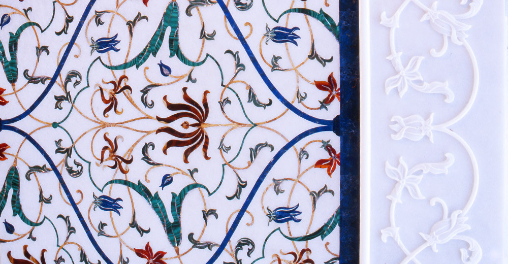 An image capturing Marble Carving & Ornamentation in the 17th Century Mughal Architecture style by White Marbles