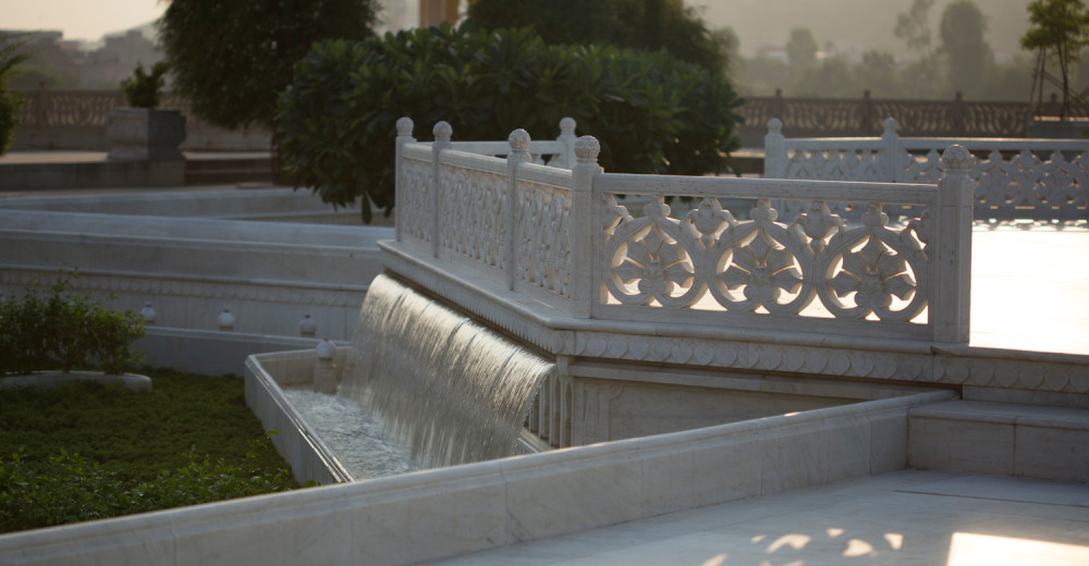 A picture showcasing a Marble Waterscape developed by White Marbles